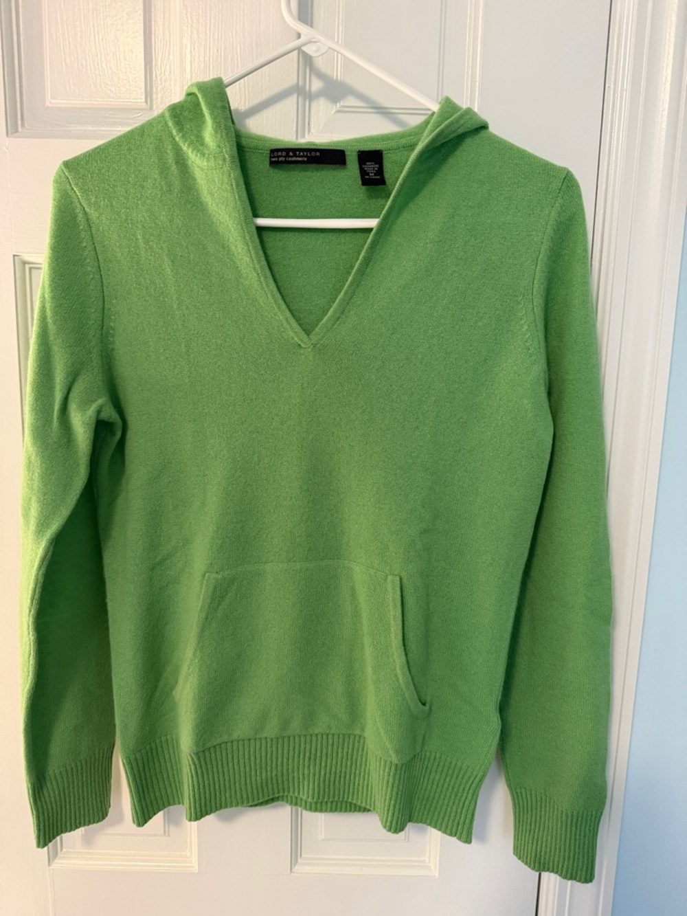 Cashmere V-Neck Hooded Cashmere Sweater